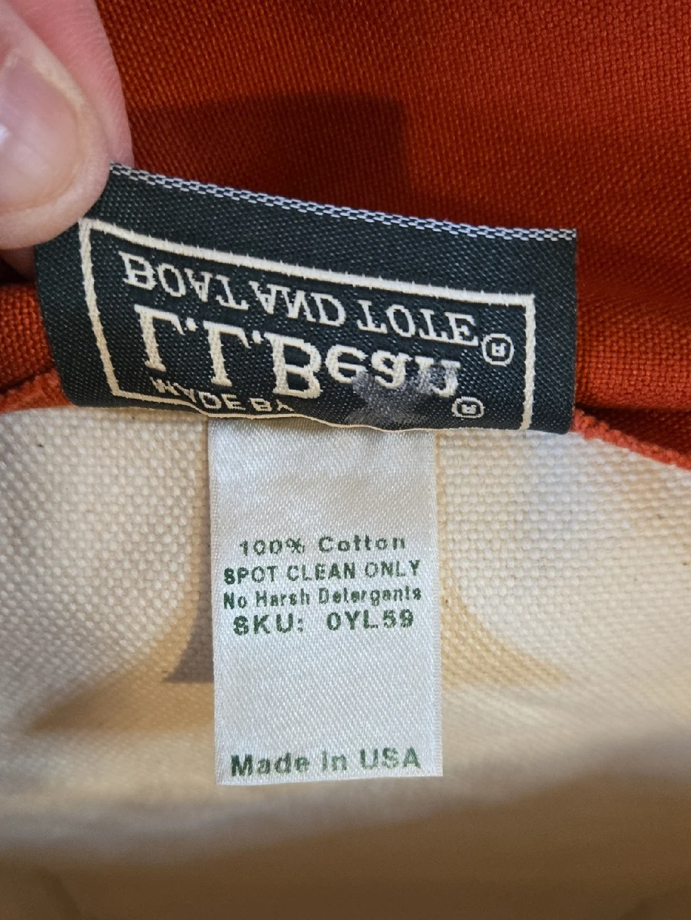 L.L. Bean Vintage Boat And Tote Canvas Bag XL Zipper Closure - Picture 5 of 11
